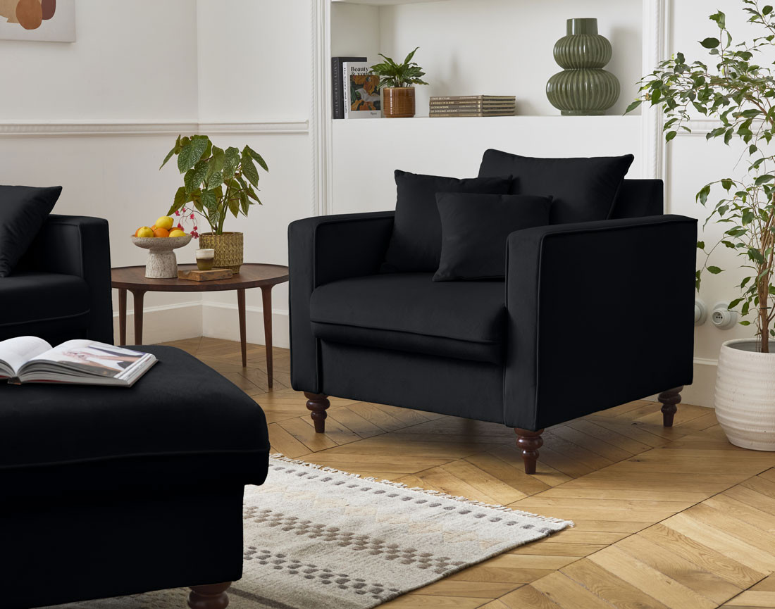 Fauteuil en velours Flamingo