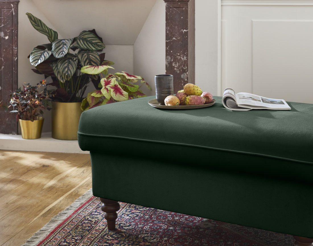 Pouf en velours Flamingo