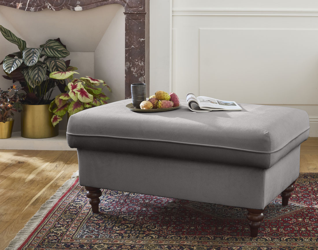 Pouf en velours Flamingo