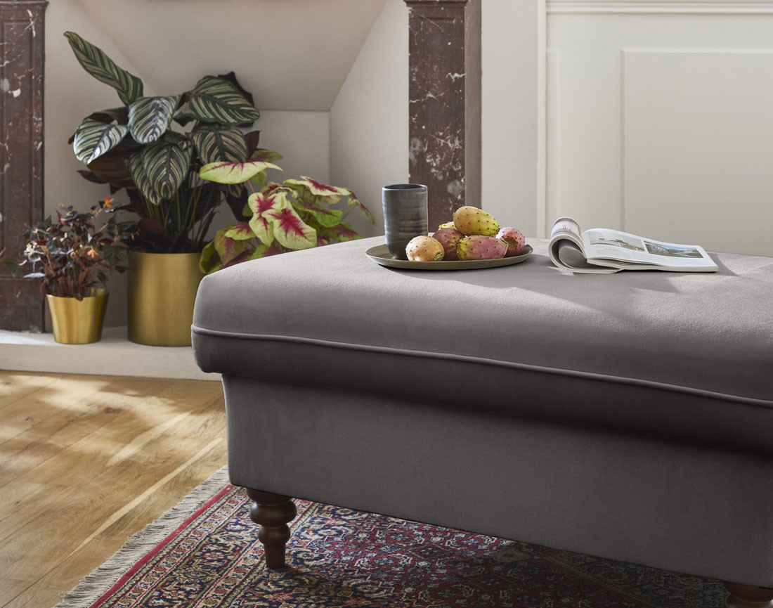 Pouf en velours Flamingo