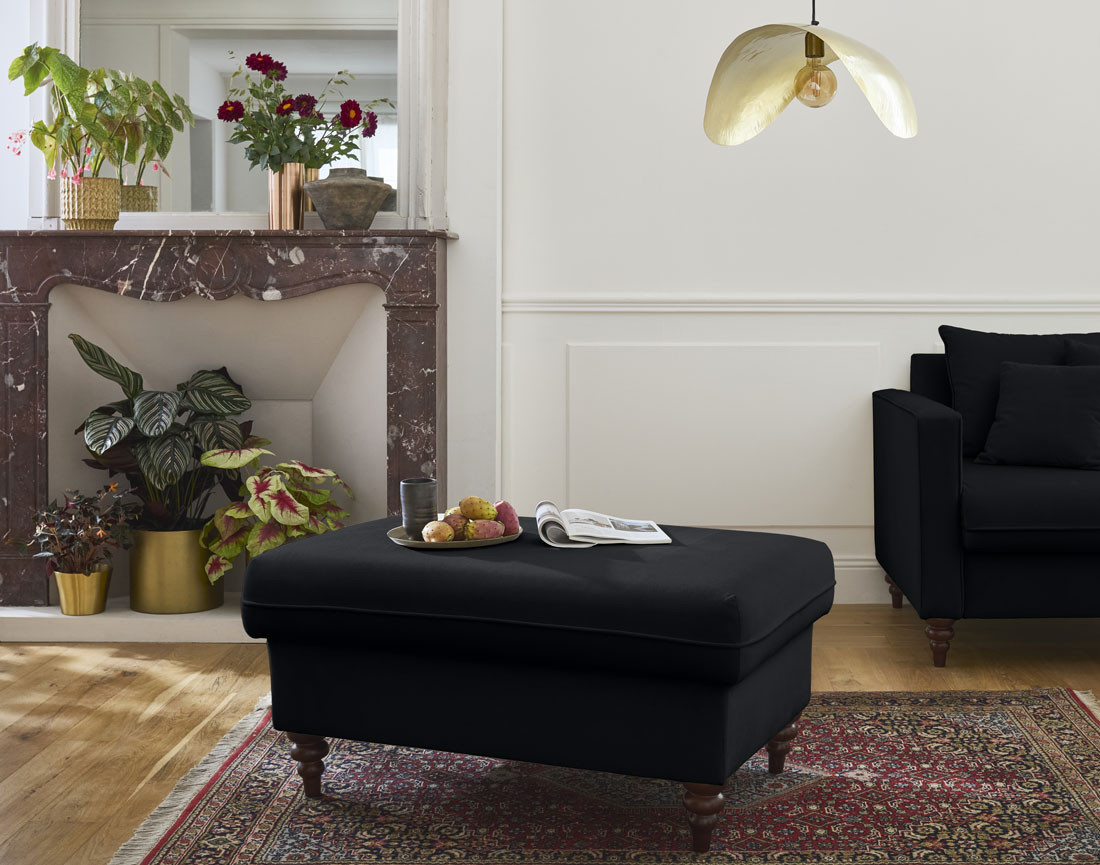 Pouf en velours Flamingo