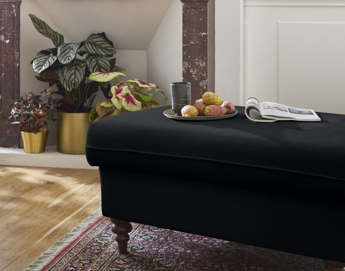 Pouf en velours Flamingo