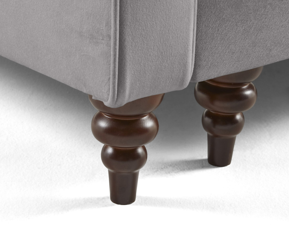 Canapé d'angle droit 4 places convertible en velours Flamingo