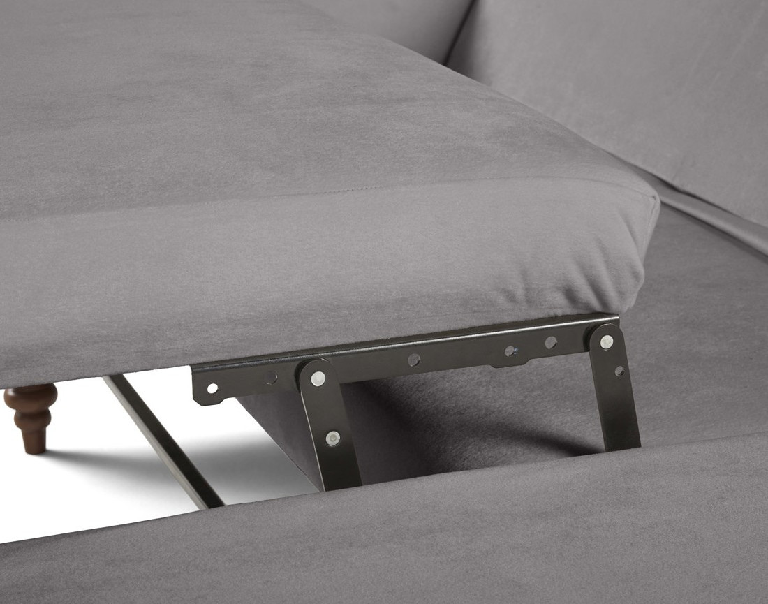 Canapé d'angle droit 4 places convertible en velours Flamingo