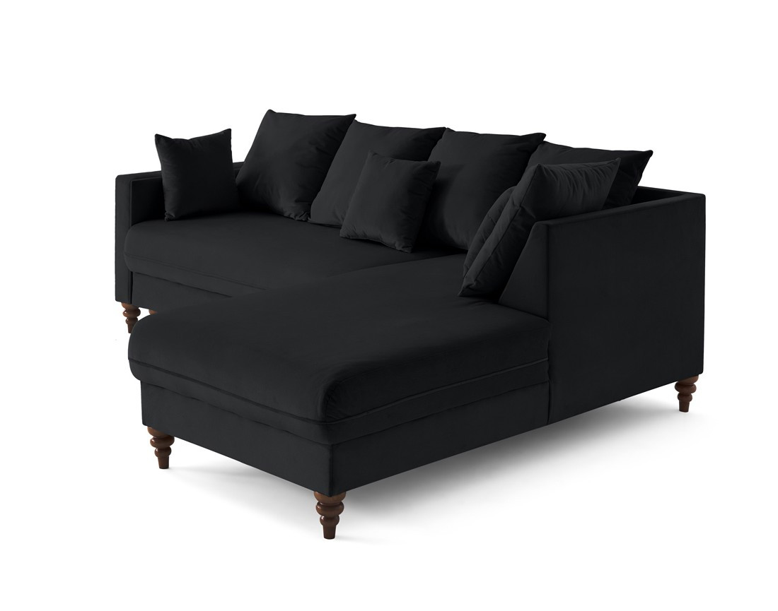 Canapé d'angle droit 4 places convertible en velours Flamingo