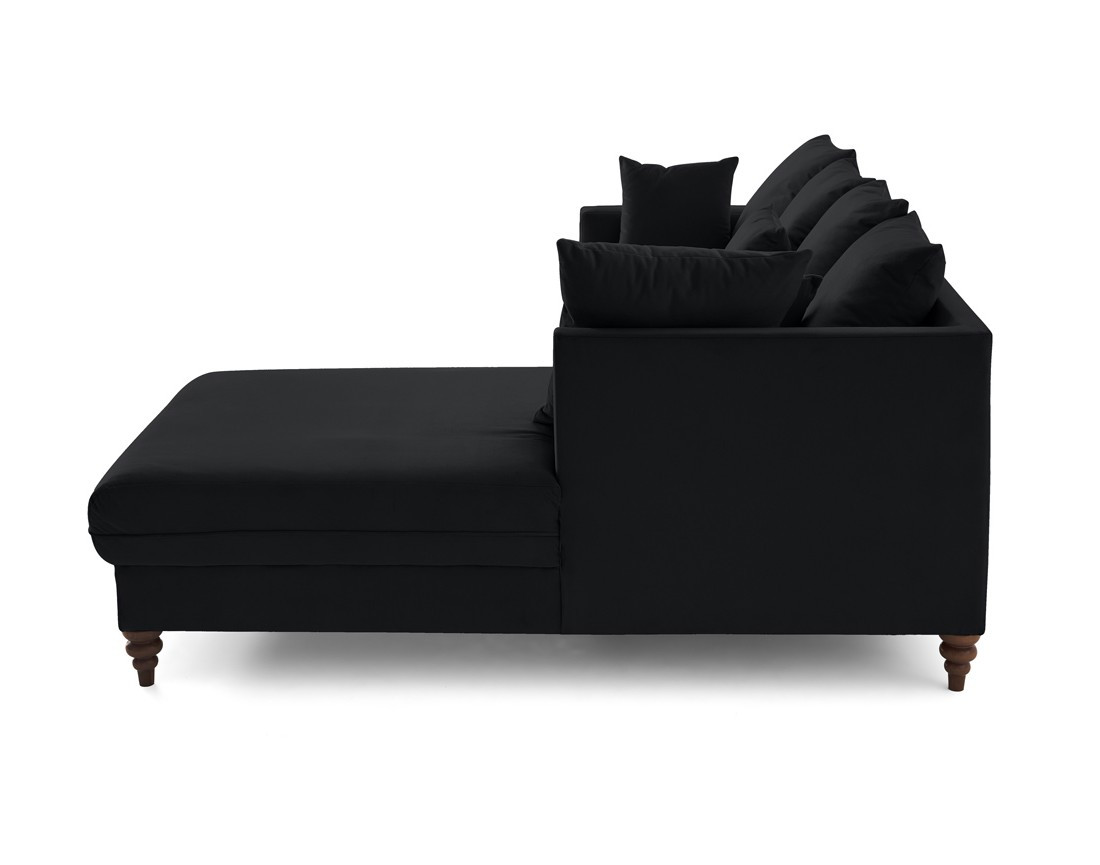 Canapé d'angle droit 4 places convertible en velours Flamingo