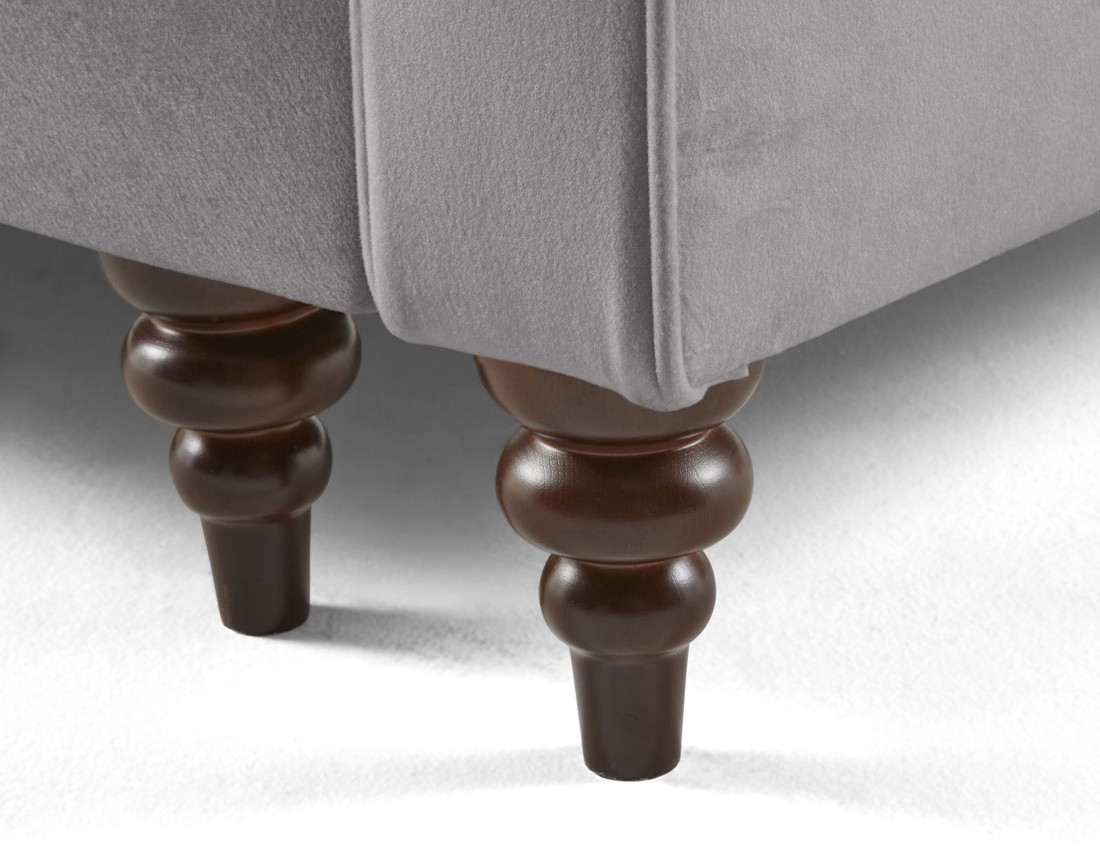 Canapé d'angle gauche 4 places convertible en velours Flamingo