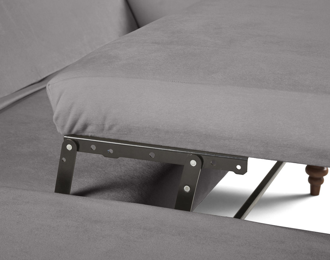 Canapé d'angle gauche 4 places convertible en velours Flamingo