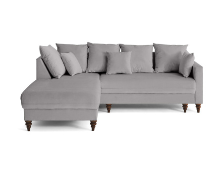 Canapé d'angle gauche 4 places convertible en velours Flamingo