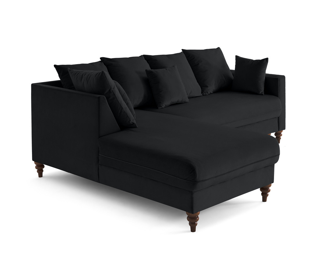 Canapé d'angle gauche 4 places convertible en velours Flamingo