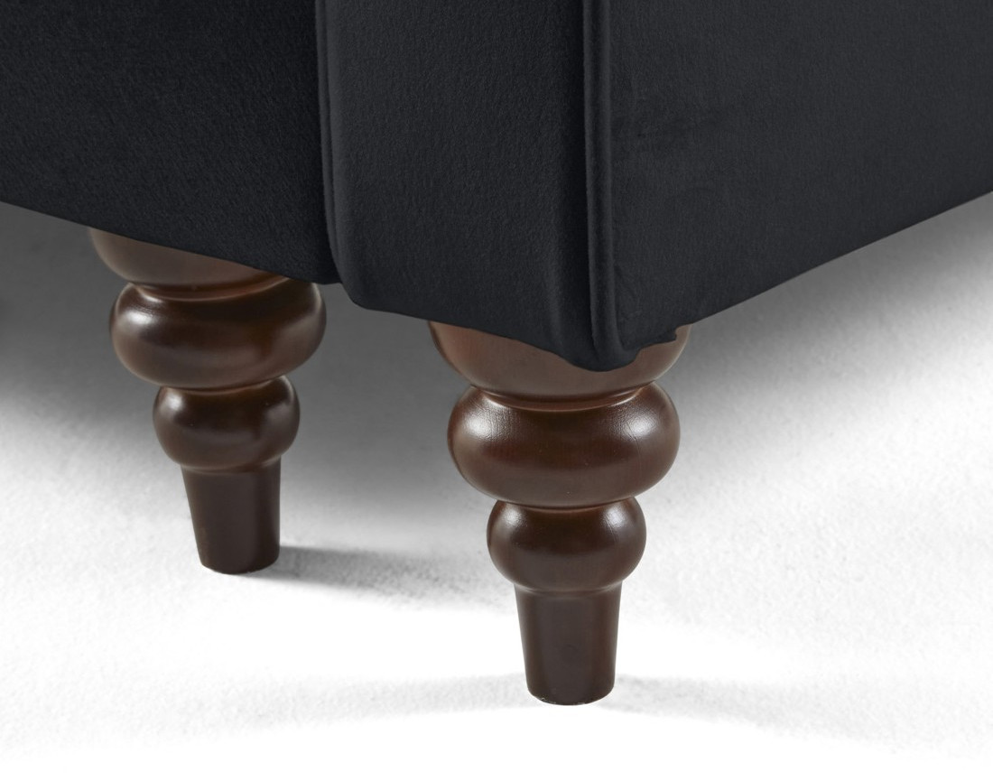 Canapé d'angle gauche 4 places convertible en velours Flamingo