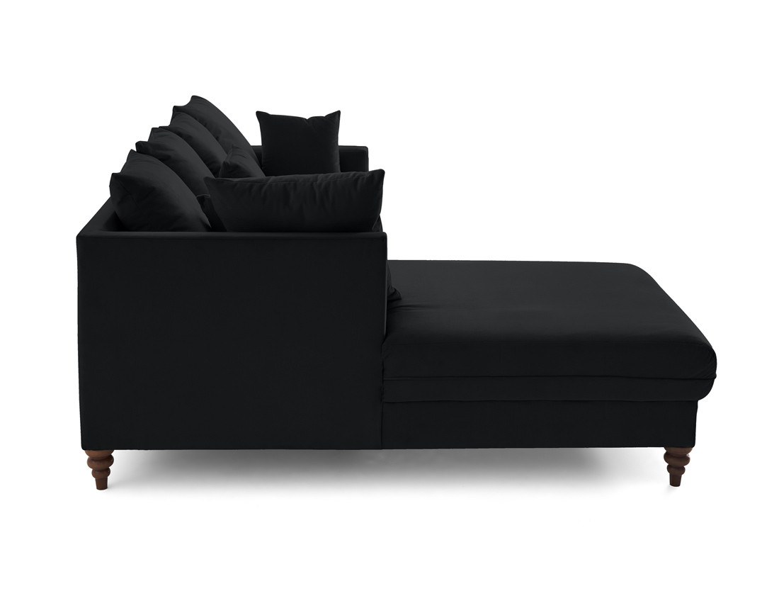 Canapé d'angle gauche 4 places convertible en velours Flamingo