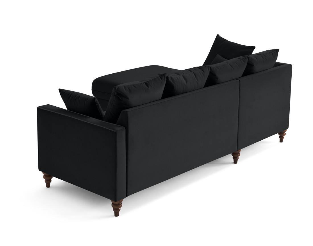 Canapé d'angle gauche 4 places convertible en velours Flamingo