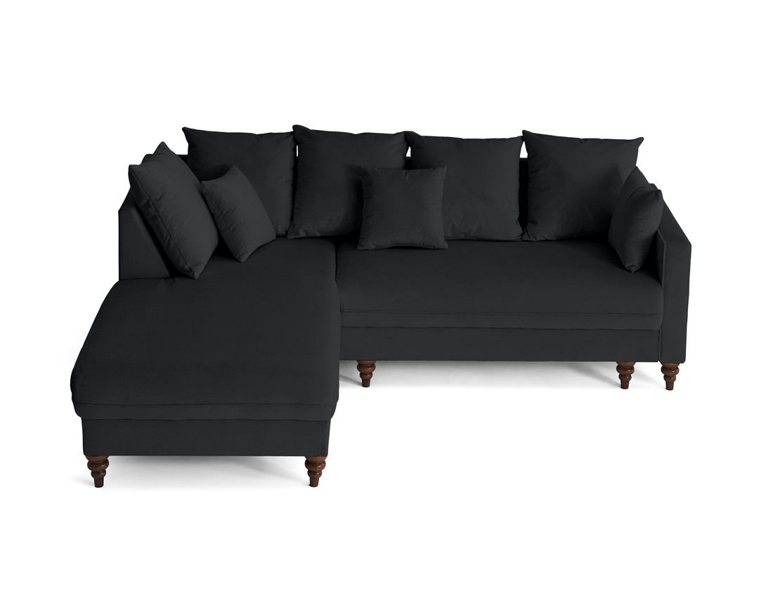 Canapé d'angle gauche 4 places convertible en velours Flamingo