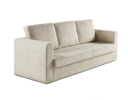 Canapé 3 places convertible déplimousse en velours côtelé Marilia