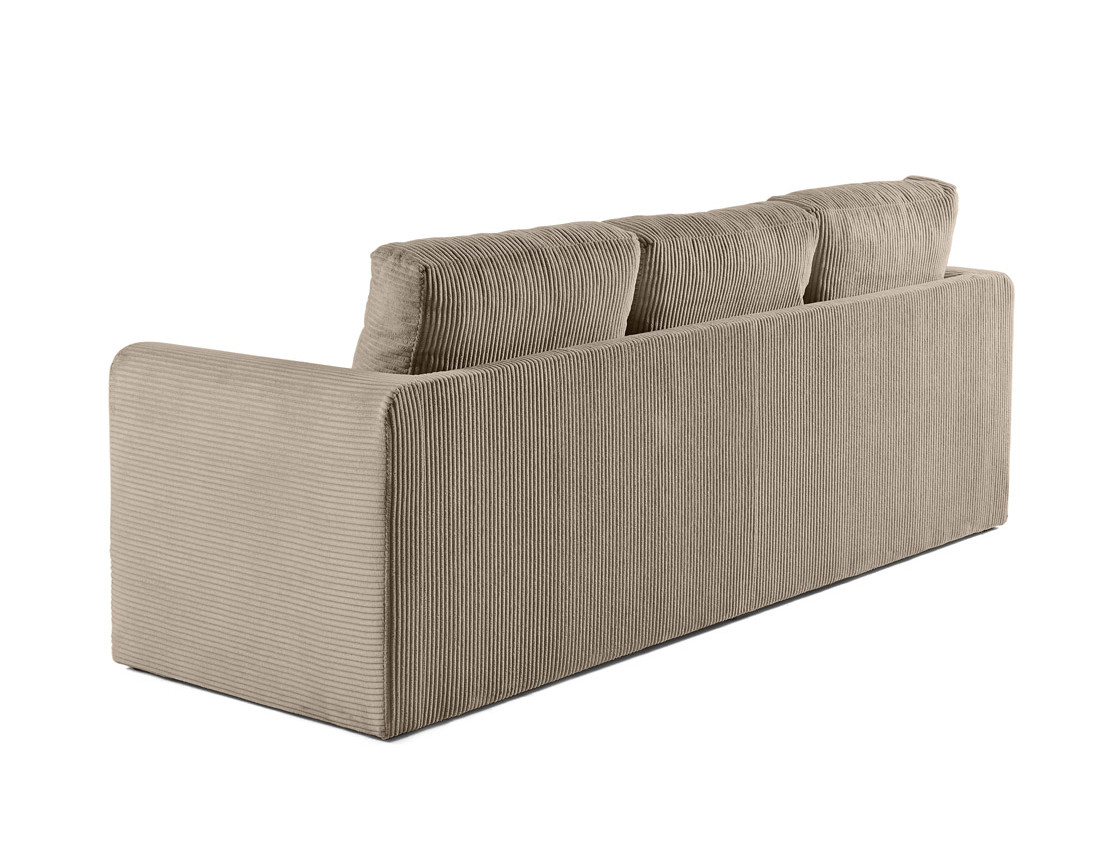 Canapé 3 places convertible déplimousse en velours côtelé Marilia