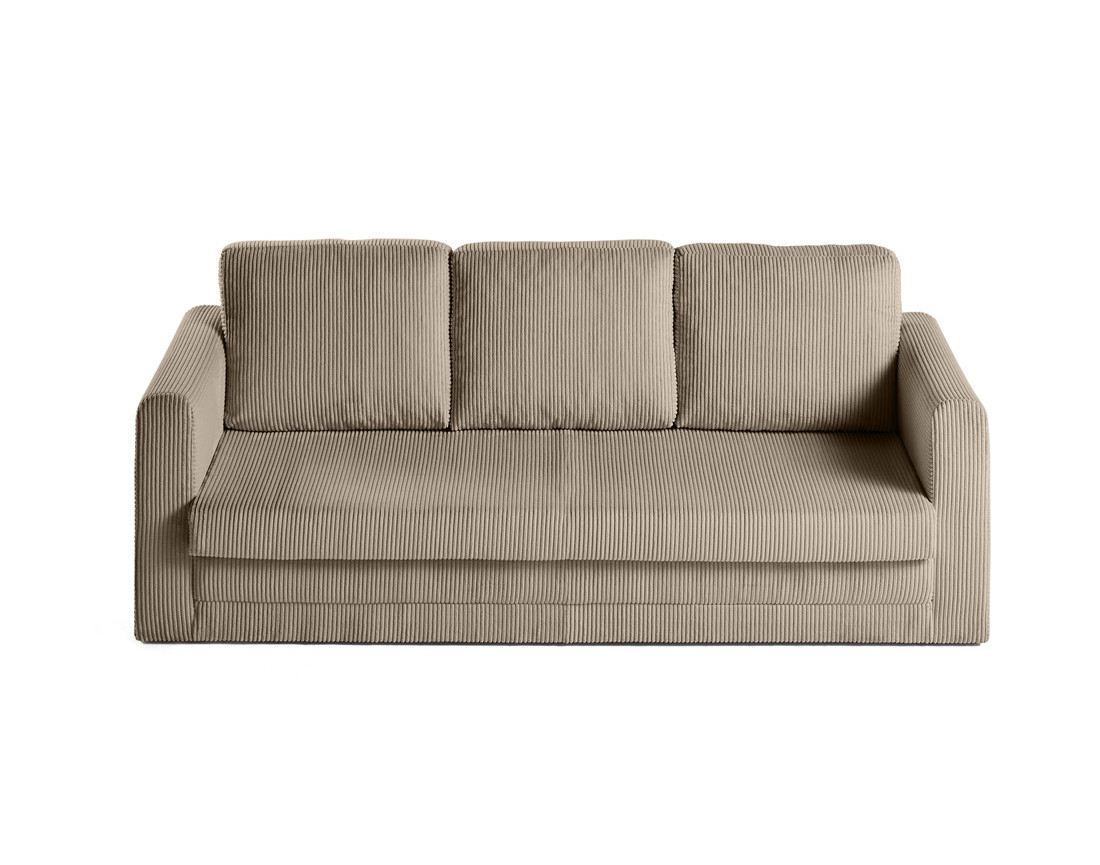 Canapé 3 places convertible déplimousse en velours côtelé Marilia