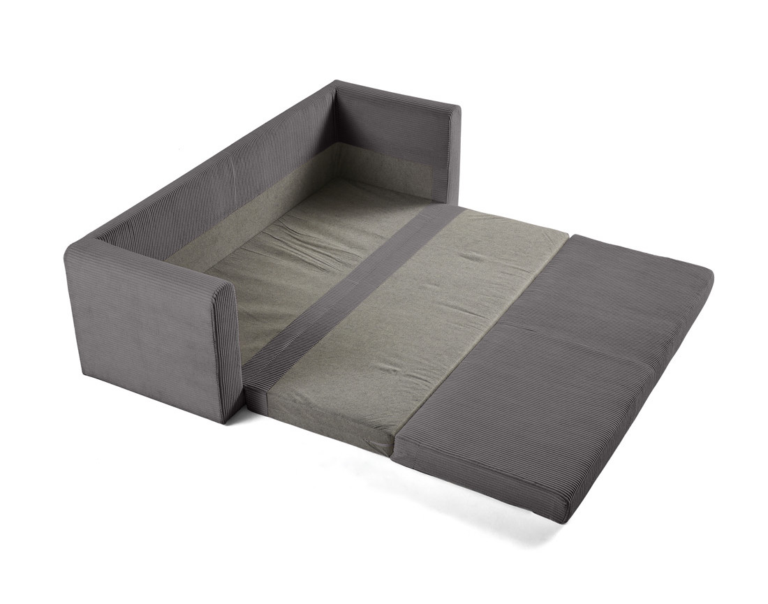 Canapé 3 places convertible déplimousse en velours côtelé Marilia