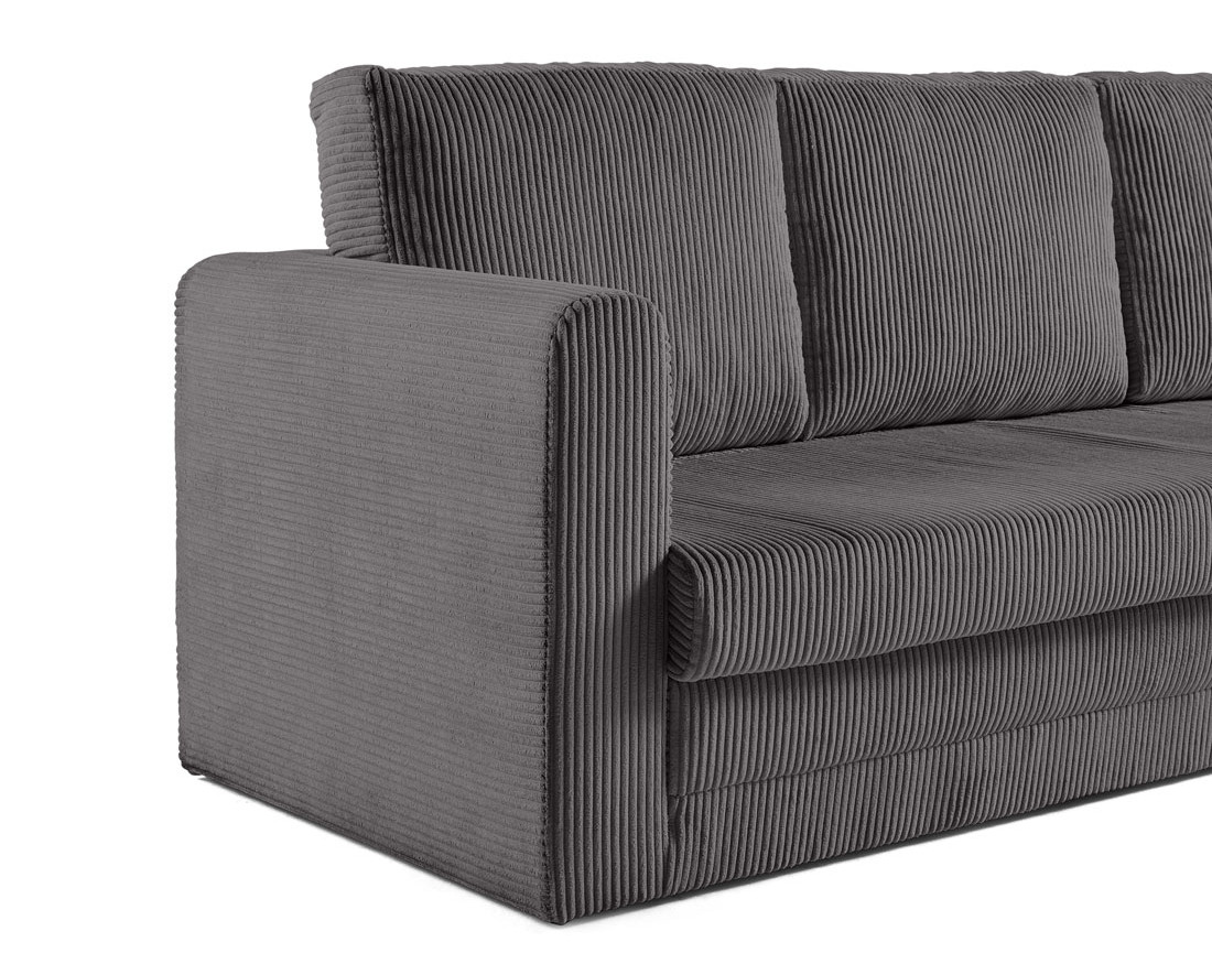 Canapé 3 places convertible déplimousse en velours côtelé Marilia