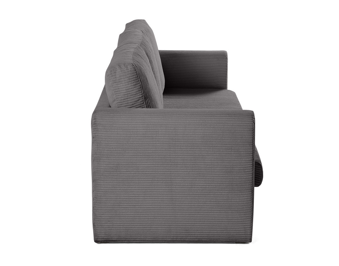 Canapé 3 places convertible déplimousse en velours côtelé Marilia