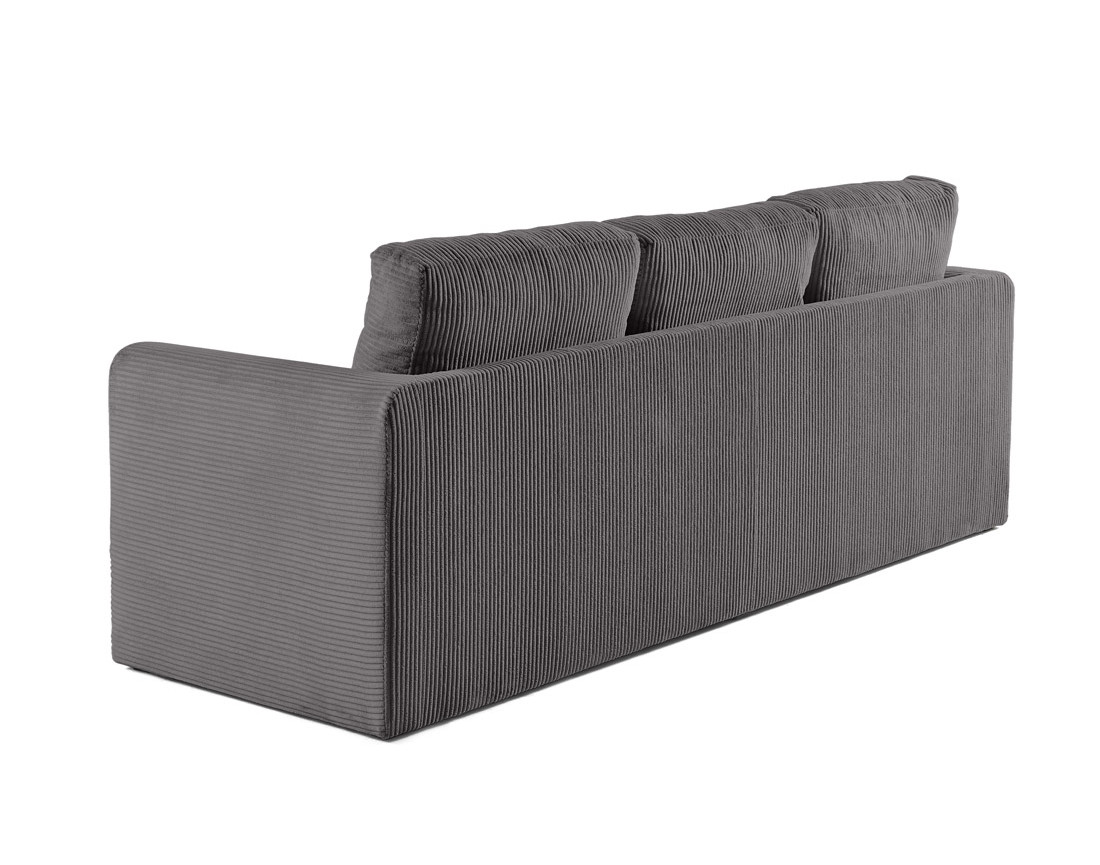 Canapé 3 places convertible déplimousse en velours côtelé Marilia