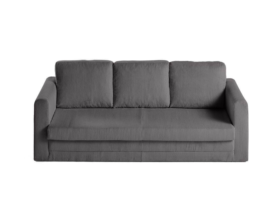 Canapé 3 places convertible déplimousse en velours côtelé Marilia