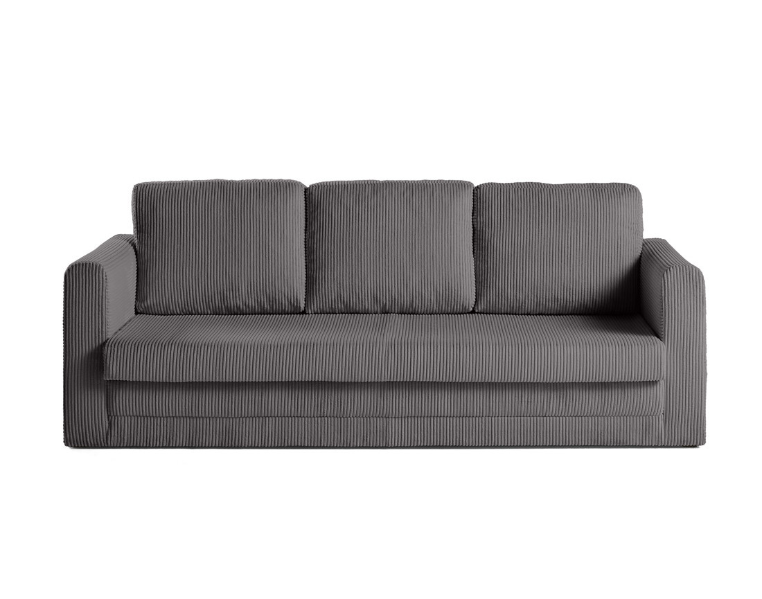 Canapé 3 places convertible déplimousse en velours côtelé Marilia