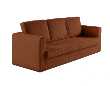 Canapé 3 places convertible déplimousse en velours côtelé Marilia