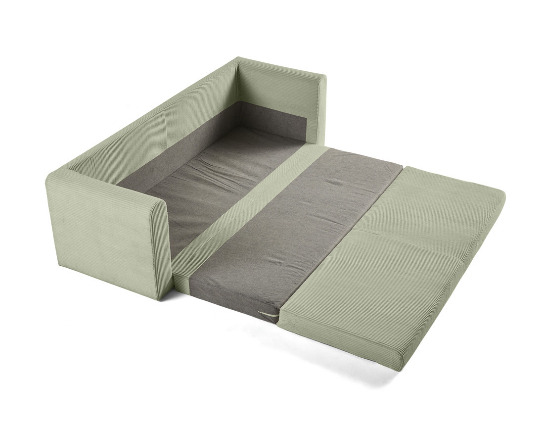 Canapé 3 places convertible déplimousse en velours côtelé Marilia