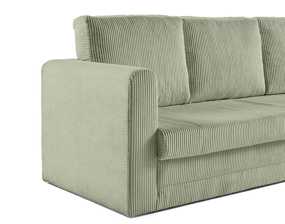 Canapé 3 places convertible déplimousse en velours côtelé Marilia