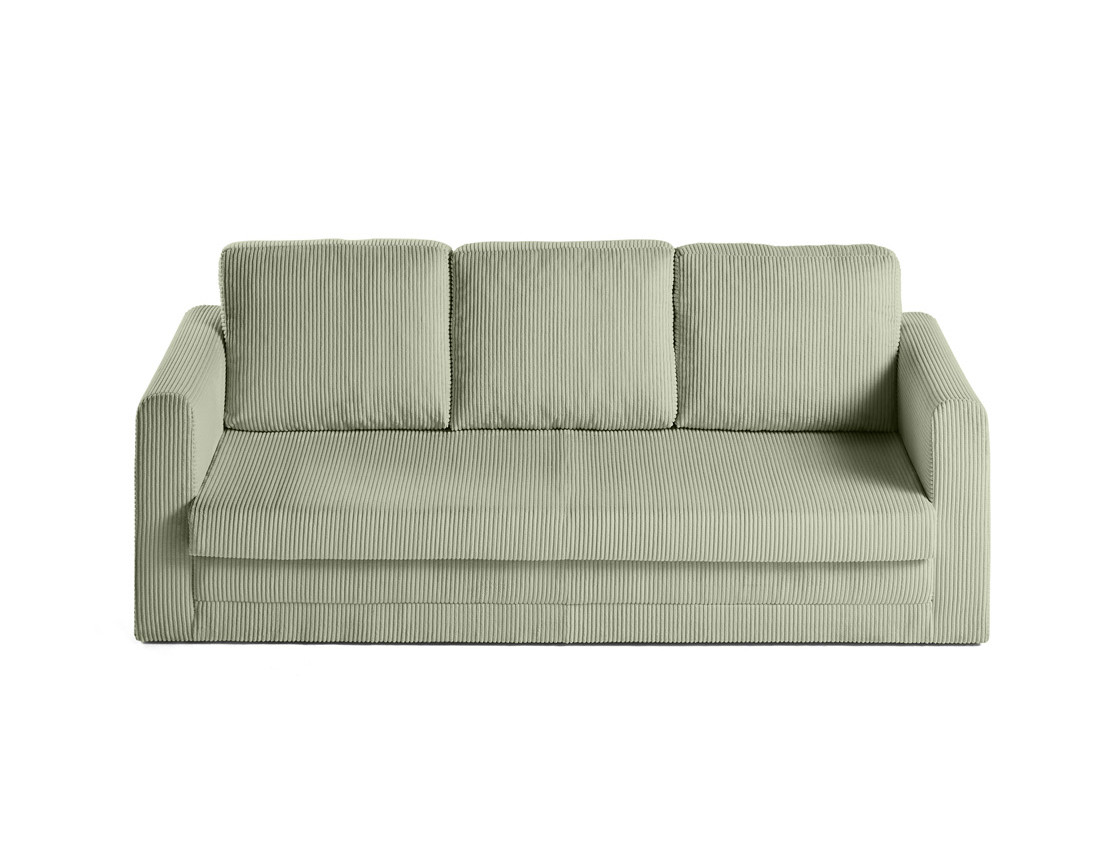 Canapé 3 places convertible déplimousse en velours côtelé Marilia