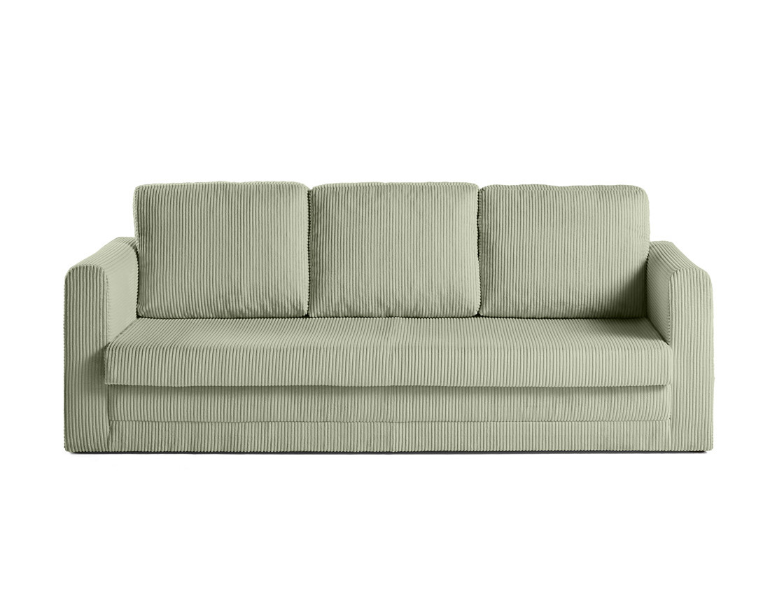 Canapé 3 places convertible déplimousse en velours côtelé Marilia