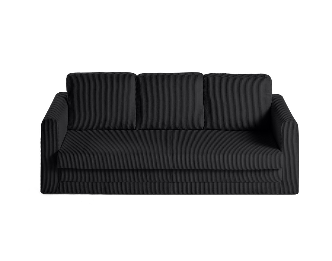 Canapé 3 places convertible déplimousse en velours côtelé Marilia