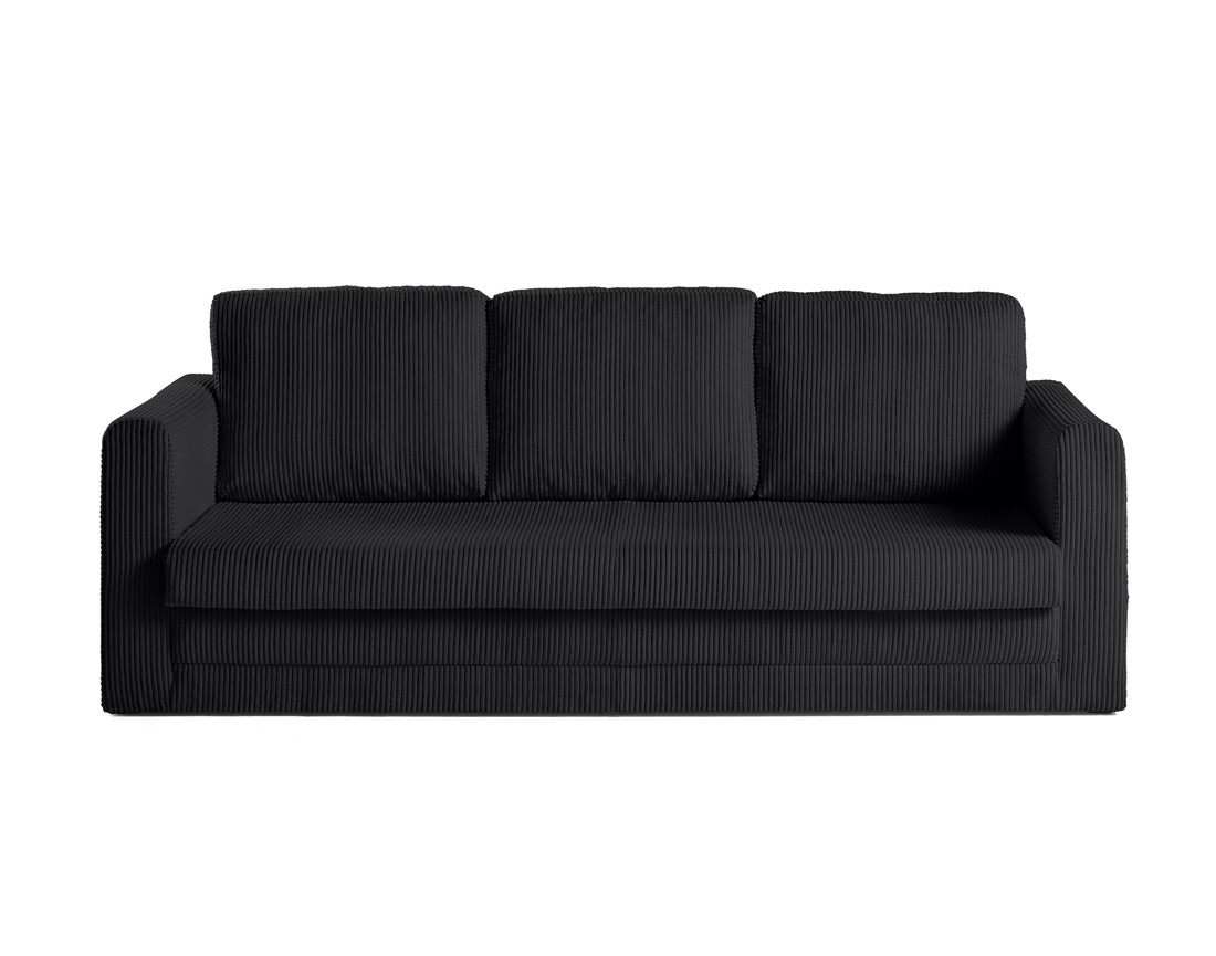 Canapé 3 places convertible déplimousse en velours côtelé Marilia