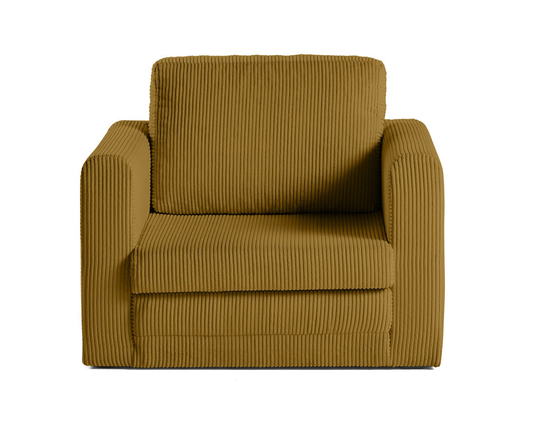 Fauteuil convertible déplimousse en velours côtelé Marilia