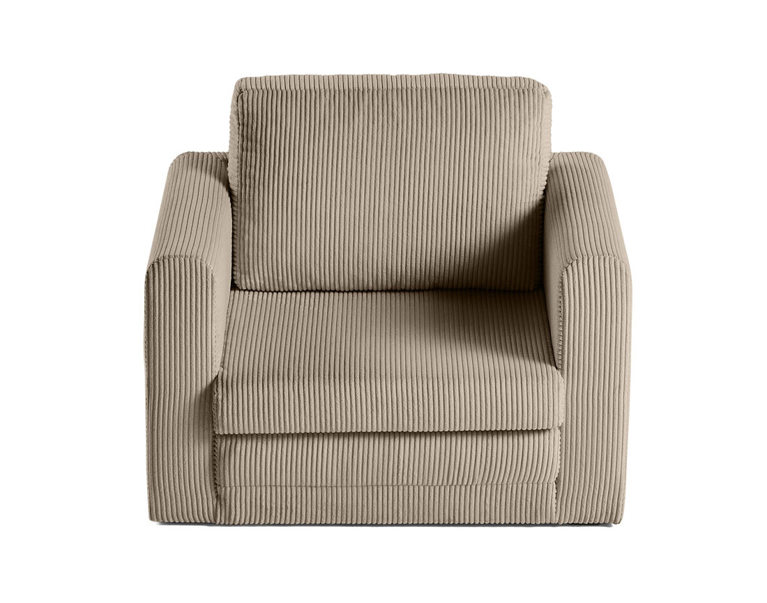 Fauteuil convertible déplimousse en velours côtelé Marilia