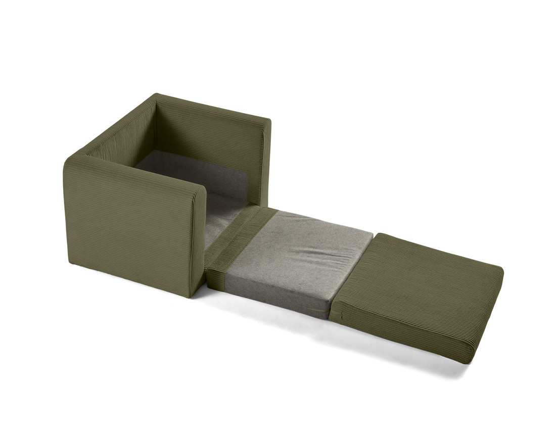 Fauteuil convertible déplimousse en velours côtelé Marilia