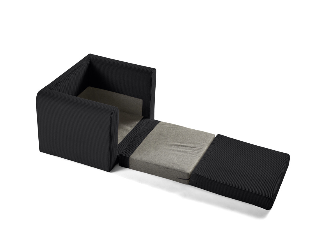 Fauteuil convertible déplimousse en velours côtelé Marilia