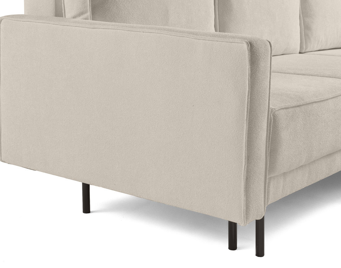 Canapé d'angle réversible convertible avec coffre en tissu Charlie