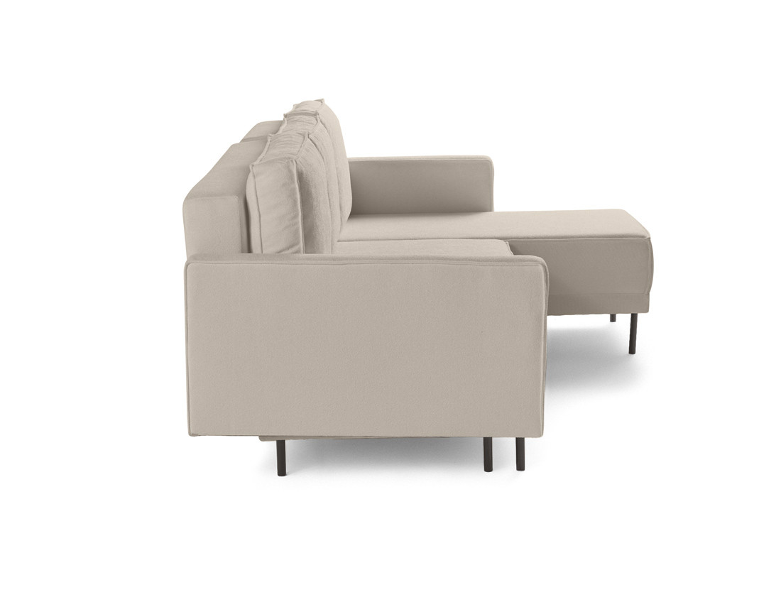 Canapé d'angle réversible convertible avec coffre en tissu Charlie