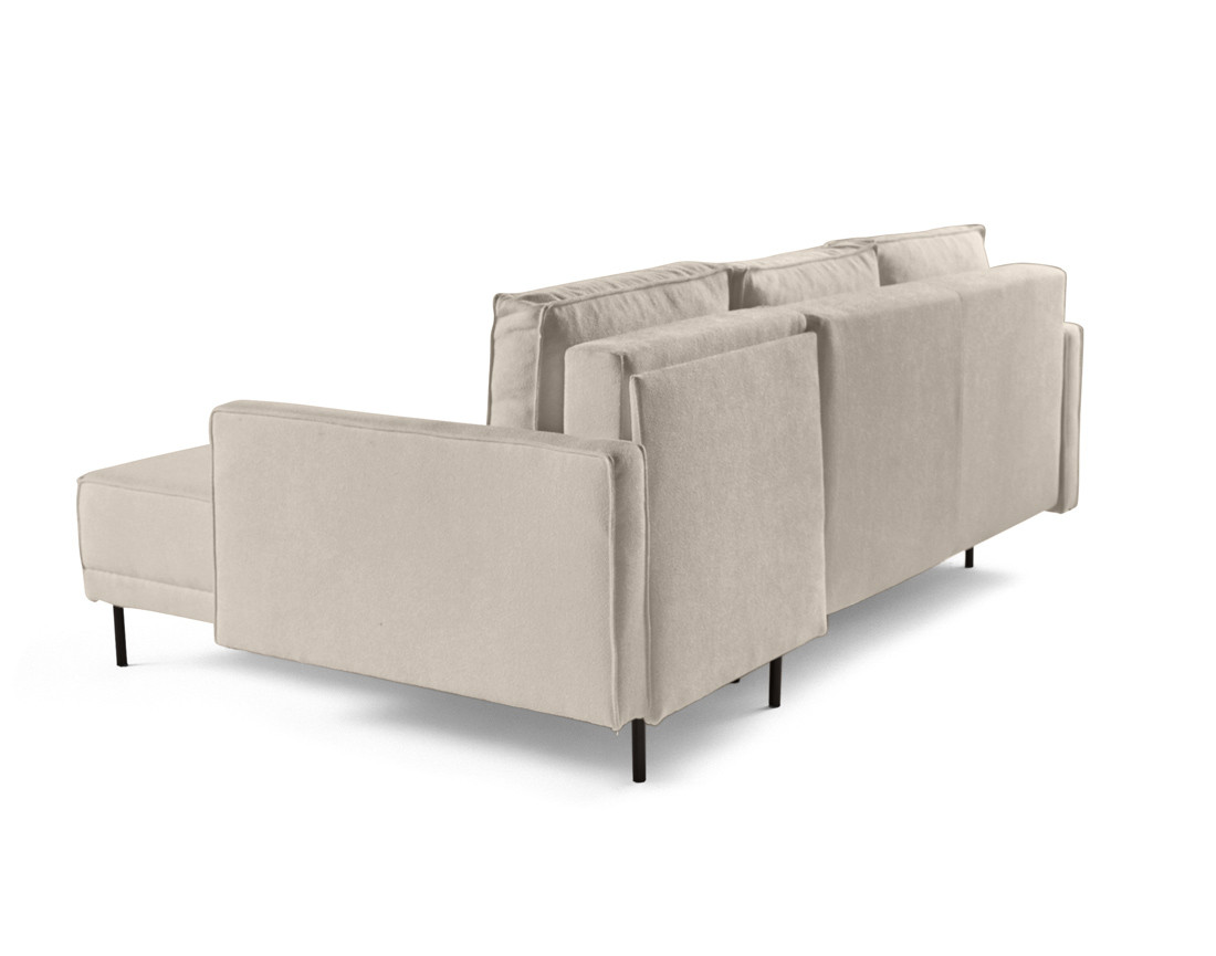 Canapé d'angle réversible convertible avec coffre en tissu Charlie