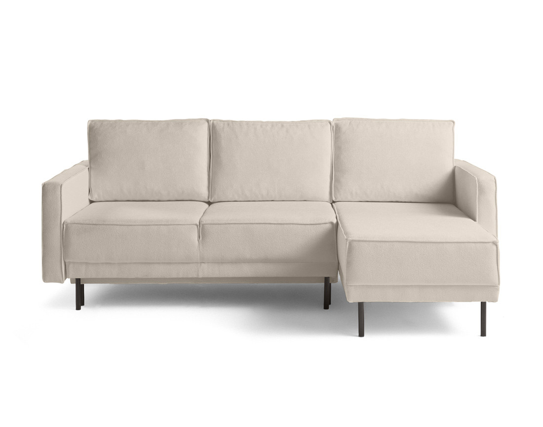 Canapé d'angle réversible convertible avec coffre en tissu Charlie
