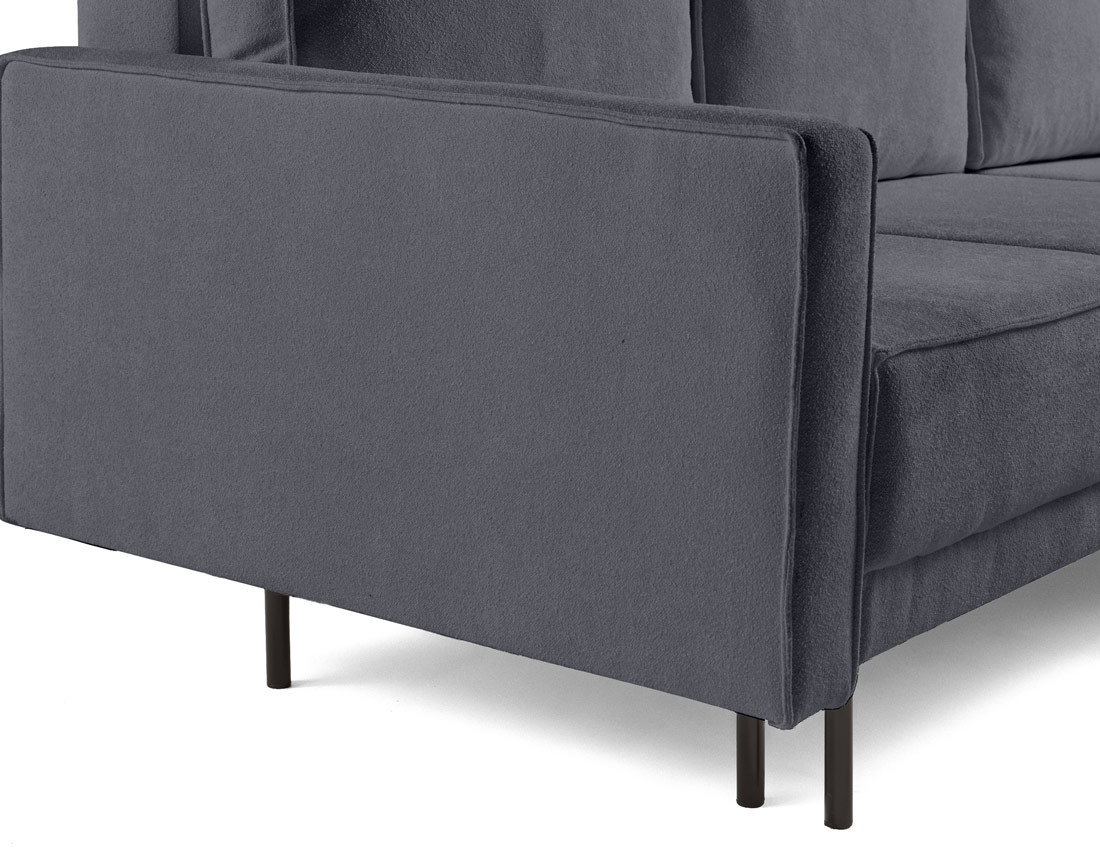 Canapé d'angle réversible convertible avec coffre en tissu Charlie