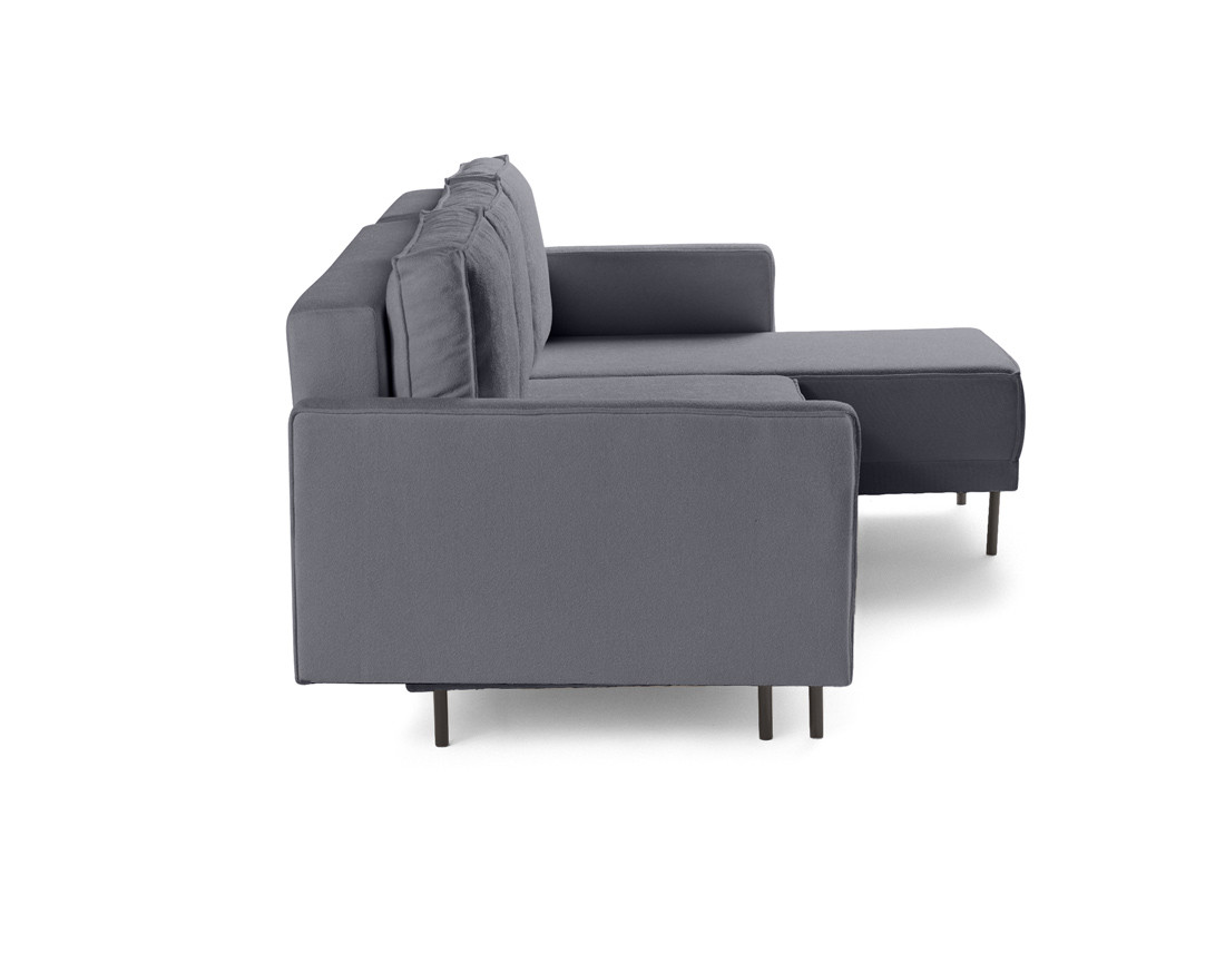 Canapé d'angle réversible convertible avec coffre en tissu Charlie