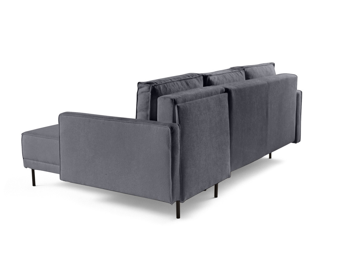 Canapé d'angle réversible convertible avec coffre en tissu Charlie