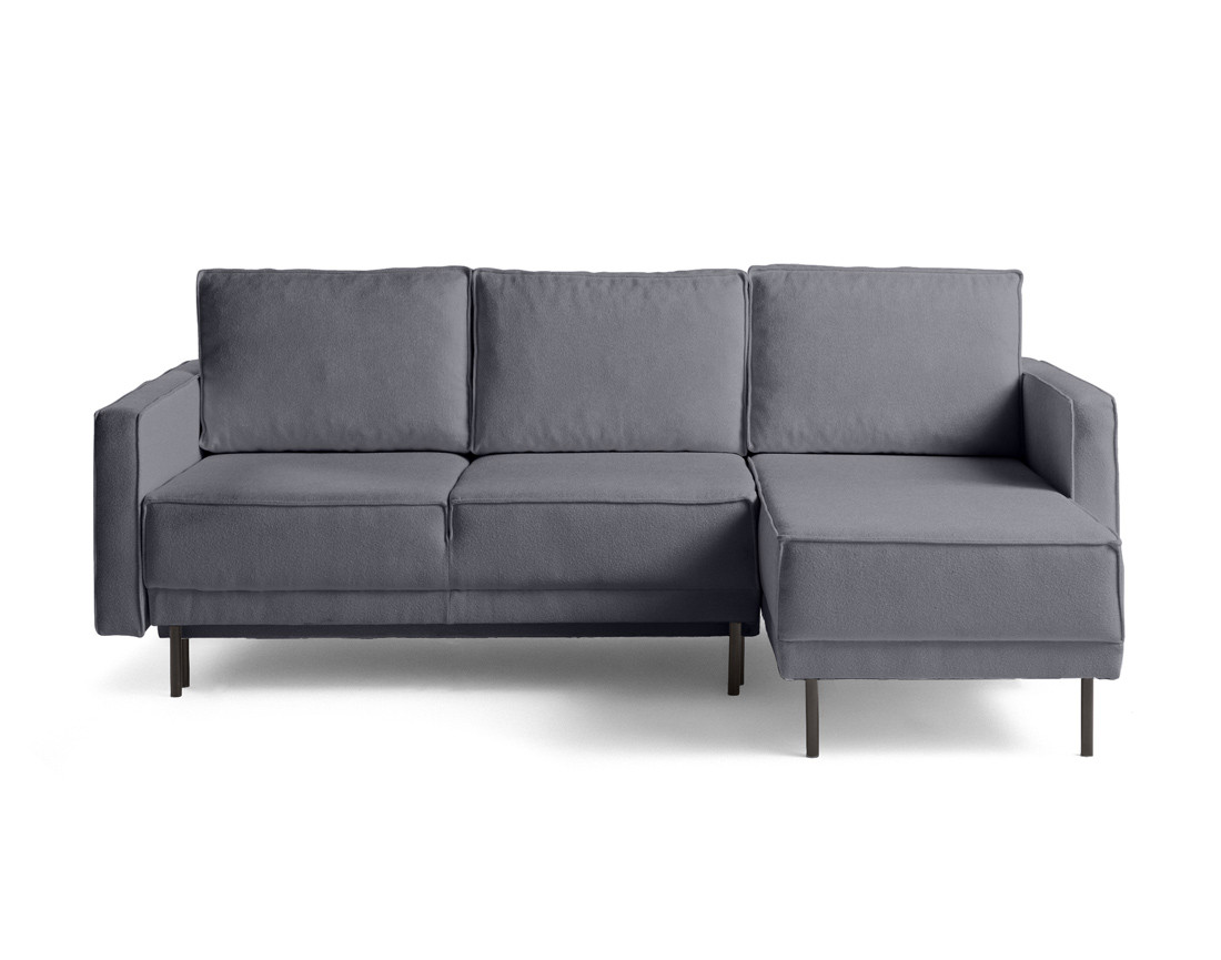 Canapé d'angle réversible convertible avec coffre en tissu Charlie