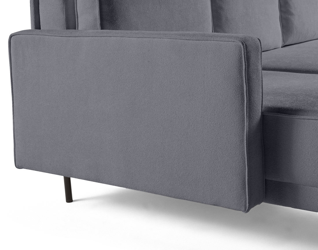 Canapé panoramique en U convertible avec coffre en tissu Charlie