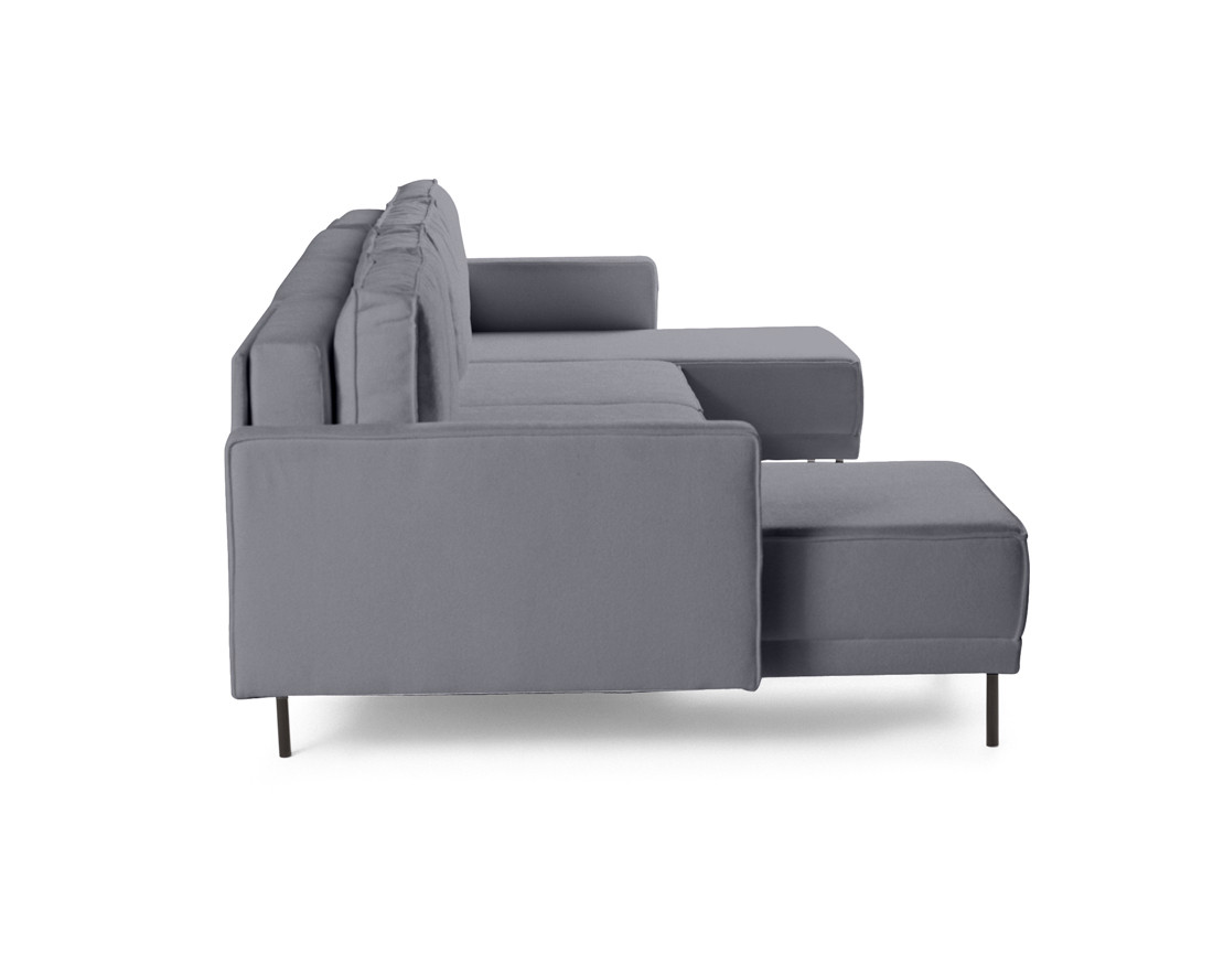 Canapé panoramique en U convertible avec coffre en tissu Charlie