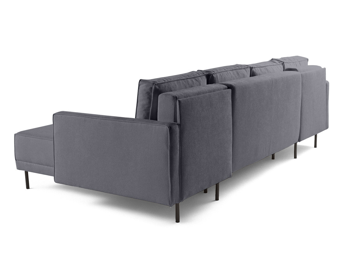 Canapé panoramique en U convertible avec coffre en tissu Charlie