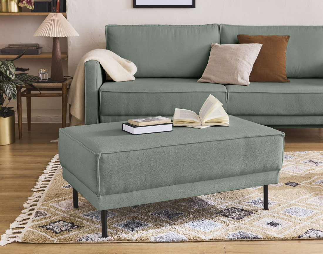 Pouf pieds hauts en tissu Charlie